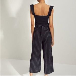 Aritzia Wilfred Black Stripped Faun Wide Leg Pants Size Medium